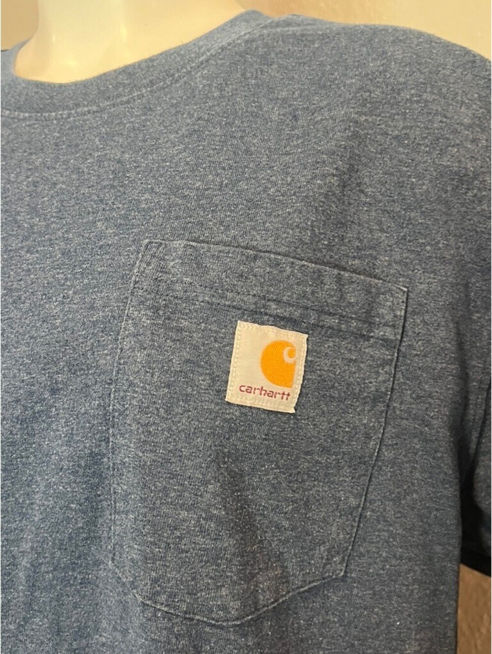 Carhartt Men’s XL Tall Original Fit Pocket T-Shirt Blue Heather Workwear